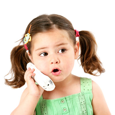 child talking on the phone